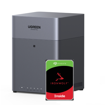 UGREEN NASync DH4300 Plus - NAS‑server + 2x 4TB Seagate IW HDD