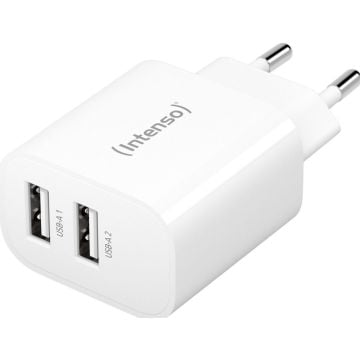 Adap Intenso 2x USB-A White Power Adapter 2x USB-A, 24 Watt