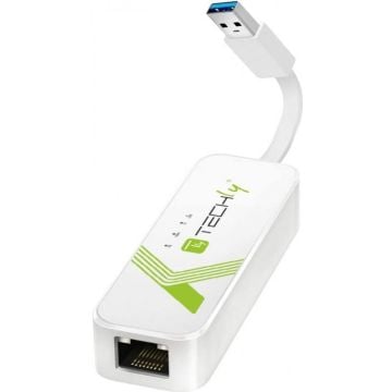 Techly USB3.0 Konverter USB A auf RJ45 Gigabit, weiÃ