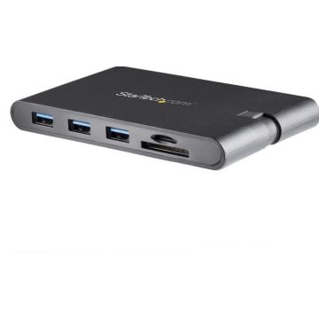 StarTech.com USB C Multiport Adapter, USB Type-C Mini Dock with HDMI 4K or 1080p VGA Video, 100W PD Passthrough, 3x USB 3.0, Gigabit Ethernet, SD & MicroSD Card Reader, USB 3.0 Adapter - USB C HDMI Travel Dock (DKT30CHVSCPD)
