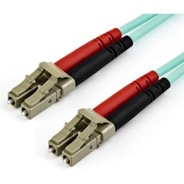 StarTech.com 10 m OM4 LC to LC Multimode Duplex Fiber Optic Patch Cable- Aqua - 50/125