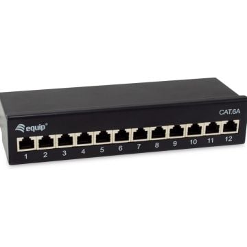 Equip Patchpanel 12x RJ45 Cat6A 19" FTP 1HE Premium zwart