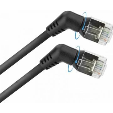 CAT6A U/FTP SLIM R360 BK 7.0M. 1 stk