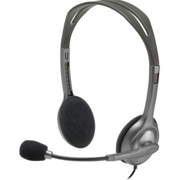 Logitech H110 headset, Bedraad, Kantoor/callcenter, 20 - 20000 Hz, 74 g, Headset, Zwart, Zilver
