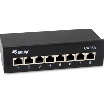 Equip Patchpanel 8x RJ45 Cat6A 19" FTP 1HE Premium zwart
