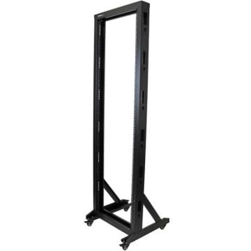 StarTech.com 42U Open Server Rack Frame met robuuste stalen constructie en zwenkwielen - Open serverkast met 2 stijlen