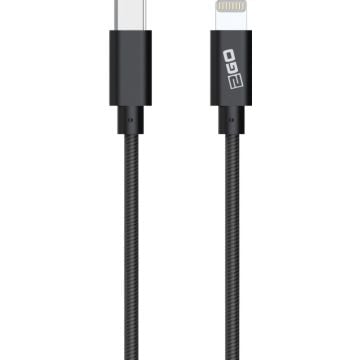 2GO USB oplaadkabel-MFI zert antraciet-100cm Apple USB Type C