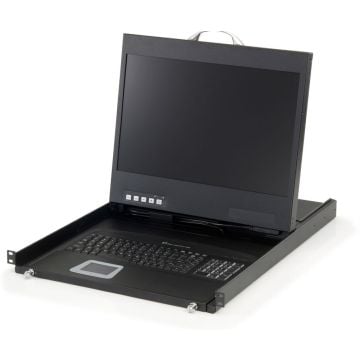 Levelone KVM-8901FR 19 inch Widescreen LCD KVM Rack Console FR Keyboard