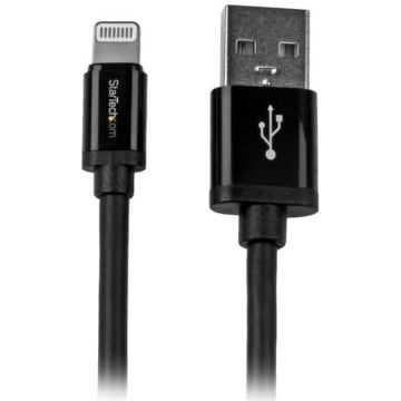 StarTech.com 2 m lange zwarte Apple 8-polige Lightning-connector naar USB-kabel voor iPhone / iPod / iPad - Lightning-kabel