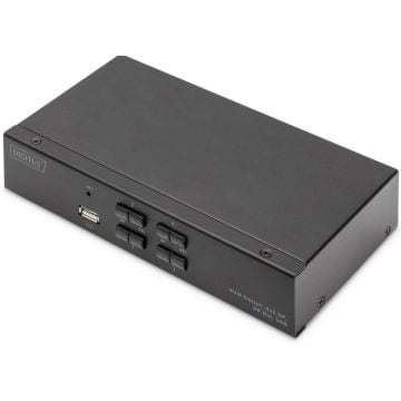 DIGITUS KVM Switch, 4K60HZ, 4x1 DP in, 1x DP USB out