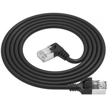 CAT6A U/FTP SLM R-ANG BK 1.00M. 1 stk