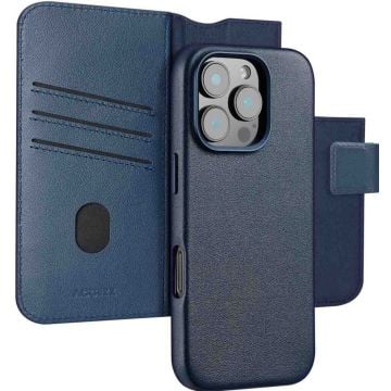 Accezz Leather Bookcase 2-in-1 met MagSafe iPhone 16 Pro Max - Nightfall Blue