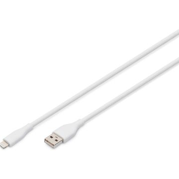 DIGITUS USB 2.0 aansluitkabel Type A-Lightning Silicon 1m W