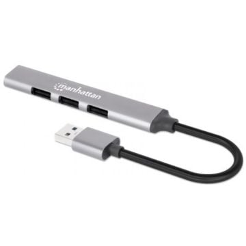 MANHATTAN 4Port USB-A Hub 3x480Mbit/s 1xGbit/s USB-A Stecker