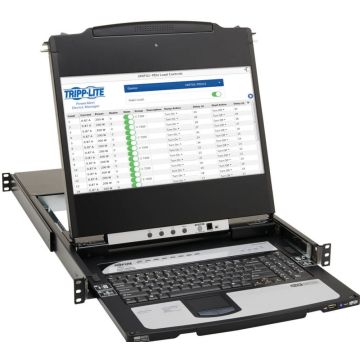 Eaton Tripp Lite Series DisplayPort IP KVM Console Switch 8-Port 17in LCD Dual Rail 1URM - KVM-console met KVM-schakelaar