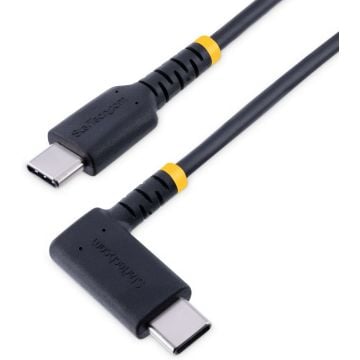 StarTech.com 6ft (2m) USB C Charging Cable Right Angle, 60W PD 3A, Heavy Duty Fast Charge USB-C Cable, USB 2.0 Type-C, Durable and Rugged Aramid Fiber, S20iPadPixel - High Quality USB Charging Cord (R2CCR-2M-USB-CABLE)