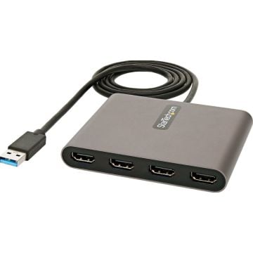 StarTech.com USB 3.0 naar 4x HDMI Adapter, Externe VideoGrafische Kaart, USB Type-A naar Quad HDMI Display Adapter Dongle, 1080p 60Hz, Multi Monitor USB A naar HDMI Converter, Windows only (USB32HD4) - Adapterkabel