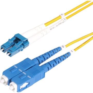 StarTech.com 1m (3ft) LC to SC (UPC) OS2 Single Mode Duplex Fiber Optic Cable, 9125µm, Laser Optimized, 10G, Bend Insensitive, Low Insertion Loss - LSZH Fiber Patch Cord (SMLCSC-OS2-1M)
