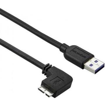 StarTech.com Slanke Micro USB 3.0 kabel haaks naar links - Micro USB 3.0 aansluitkabel in 90° hoek 1 m