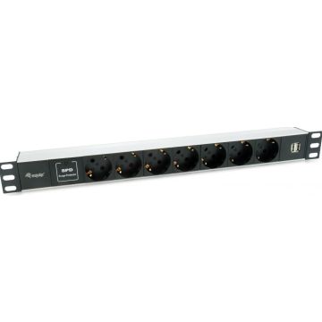 Equip Steckdosenleiste 19""(1HE)8fach Schuko16A,1,8m Kabl. si