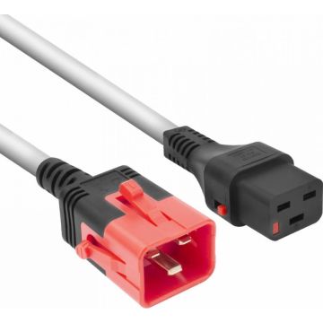 POWERCORD C19L-C20DL WH 2.0M. 1 stk