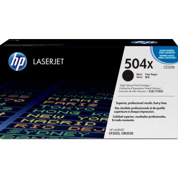 HP 504X originele high-capacity zwarte LaserJet tonercartridge, 10500 pagina's, Zwart, 1 stuk(s)