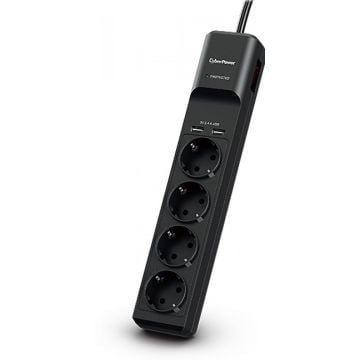 USV ACC CyberPower Professional P0420SUD0-DE 4-fach, 2x USB Überspannschutz, schwarz, 1.8m