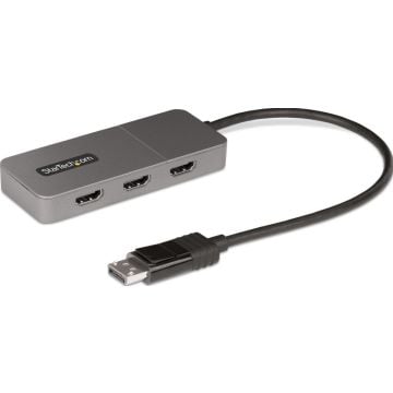 StarTech.com 3-Port MST Hub, DisplayPort to Triple HDMI Monitors, 4K 60Hz, DP 1.4 Multi-Monitor Video Adapter with 1ft (30cm) Built-in Cable, USB Powered, Windows Only - Multi-Stream Transport Hub (MST14DP123HD)