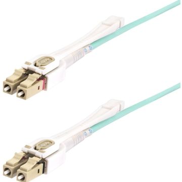StarTech.com 4m (13ft) LC to LC (UPC) OM4 Multimode Fiber Optic Cable wPush Pull Tabs, 50125µm, 100G Networks, Bend Insensitive, Low Insertion Loss - LSZH Fiber Patch Cord (450FBLCLC4PP)