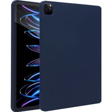 Accezz Liquid Silicone Backcover met penhouder iPad Pro 12.9 (2022) / Pro 12.9 (2021) / Pro 12.9 (2020) - Donkerblauw