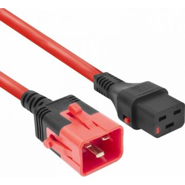 POWERCORD C19L-C20DL RD 1.0M. 1 stk