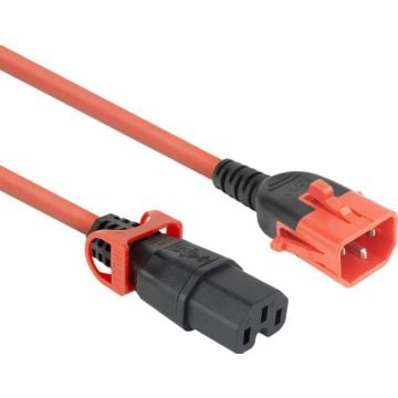POWERCORD C14DL-C15L RED 1.00M. 1 stk