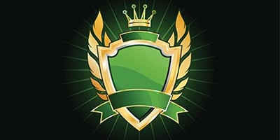 Goud en groen schild